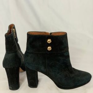 Kate Spade Bridgette Black Suede Ankle Boots